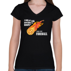 PRINTFASHION I said I cast Fireball - Női V-nyakú póló - Fekete