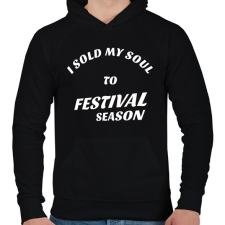 PRINTFASHION I sold my soul to FESTIVAL SEASON - Férfi kapucnis pulóver - Fekete férfi pulóver, kardigán