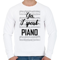 PRINTFASHION I speak piano - Férfi pulóver - Fehér