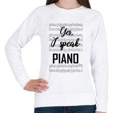 PRINTFASHION I speak piano - Női pulóver - Fehér női pulóver, kardigán