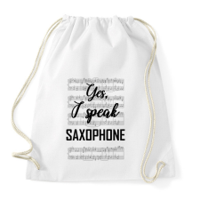 PRINTFASHION I speak saxophone - Sportzsák, Tornazsák - Fehér tornazsák