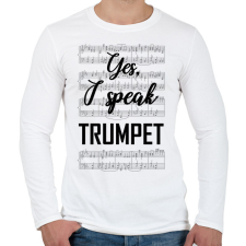 PRINTFASHION I speak trumpet - Férfi hosszú ujjú póló - Fehér férfi póló