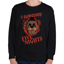 PRINTFASHION I survived five nights - Gyerek pulóver - Fekete gyerek pulóver, kardigán