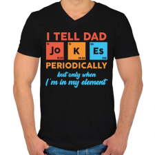 PRINTFASHION I tell dad jokes - Férfi V-nyakú póló - Fekete férfi póló