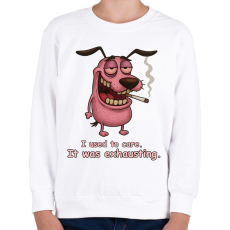 PRINTFASHION I used to care. It was exhausting - Régebben aggódtam, kimerítő volt... - Gyerek pulóver - Fehér