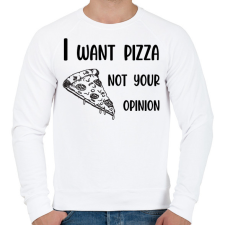 PRINTFASHION I want pizza - Telefontok - Férfi pulóver - Fehér férfi pulóver, kardigán