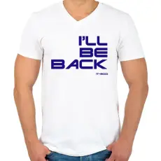 PRINTFASHION I will be back - T-800 - Férfi V-nyakú póló - Fehér