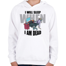 PRINTFASHION I will sleep - Gyerek kapucnis pulóver - Fehér gyerek pulóver, kardigán