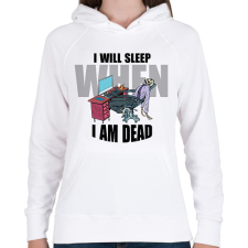 PRINTFASHION I will sleep - Női kapucnis pulóver - Fehér női pulóver, kardigán