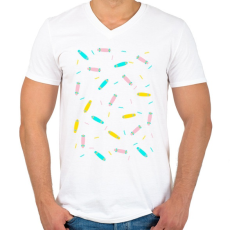 PRINTFASHION Ice cream boards tee - Férfi V-nyakú póló - Fehér