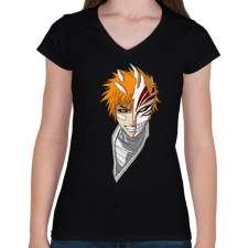 PRINTFASHION Ichigo Kurosaki - Női V-nyakú póló - Fekete női póló