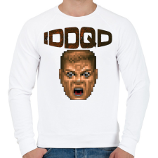 PRINTFASHION IDDQD - Férfi pulóver - Fehér férfi pulóver, kardigán