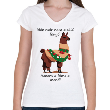 PRINTFASHION Idén már nem - Női V-nyakú póló - Fehér női póló
