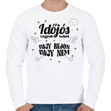PRINTFASHION Időjós vagyok - Férfi pulóver - Fehér férfi pulóver, kardigán