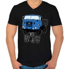 PRINTFASHION IFA w50 - Férfi V-nyakú póló - Fekete férfi póló