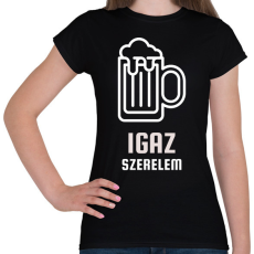 PRINTFASHION Igaz szerelem - Női póló - Fekete