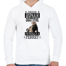 PRINTFASHION Igazából egy görény vagyok - Férfi kapucnis pulóver - Fehér