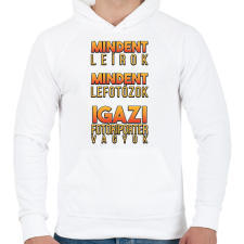 PRINTFASHION Igazi fotóriporter - Férfi kapucnis pulóver - Fehér férfi pulóver, kardigán