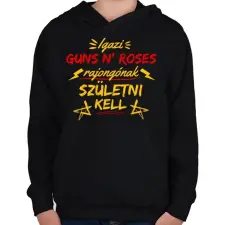 PRINTFASHION igazi guns n roses rajongó - Gyerek kapucnis pulóver - Fekete gyerek pulóver, kardigán