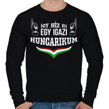PRINTFASHION Igazi hungarikum - Férfi pulóver - Fekete férfi pulóver, kardigán