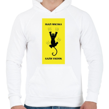 PRINTFASHION Igazi macska gazdi vagyok - Férfi kapucnis pulóver - Fehér női pulóver, kardigán