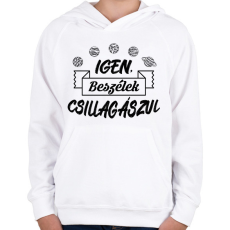 PRINTFASHION Igen, beszélek csillagászul - Gyerek kapucnis pulóver - Fehér