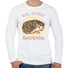 PRINTFASHION Igen, beszélek sündisznóul - Férfi hosszú ujjú póló - Fehér férfi póló