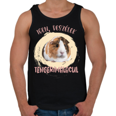 PRINTFASHION Igen, beszélek tengerimalacul - Férfi atléta - Fekete