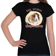 PRINTFASHION Igen, beszélek tengerimalacul - Női póló - Fekete női póló