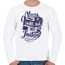 PRINTFASHION Igen... de nem ma! - Férfi pulóver - Fehér férfi pulóver, kardigán