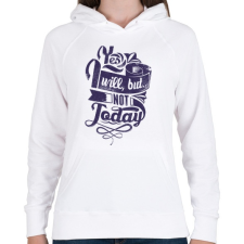 PRINTFASHION Igen... de nem ma! - Női kapucnis pulóver - Fehér női pulóver, kardigán