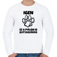 PRINTFASHION Igen, ez a pólóm is kutyaszőrös - Férfi pulóver - Fehér férfi pulóver, kardigán