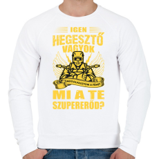 PRINTFASHION Igen hegesztő vagyok - Férfi pulóver - Fehér