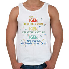 PRINTFASHION Igen, ikreink vannak - Férfi atléta - Fehér