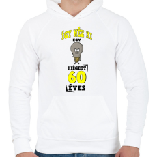 PRINTFASHION igy néz ki egy kiégett 60 éves - Férfi kapucnis pulóver - Fehér