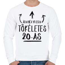 PRINTFASHION Így néz ki egy tökéletes 20-as - Férfi pulóver - Fehér