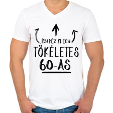 PRINTFASHION Így néz ki egy tökéletes 60-as - Férfi V-nyakú póló - Fehér férfi póló