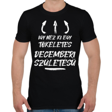 PRINTFASHION Így néz ki egy tökéletes decemberi születésű - Férfi póló - Fekete férfi póló