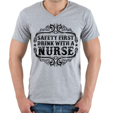 PRINTFASHION Igyál a nővérrel - Férfi V-nyakú póló - Sport szürke férfi póló