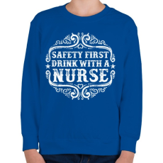 PRINTFASHION Igyál a nővérrel - Gyerek pulóver - Királykék