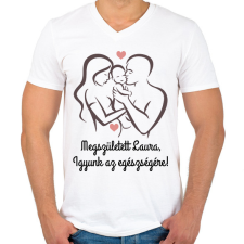 PRINTFASHION Igyunk az egészségére - Férfi V-nyakú póló - Fehér férfi póló