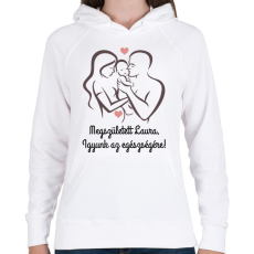 PRINTFASHION Igyunk az egészségére - Női kapucnis pulóver - Fehér