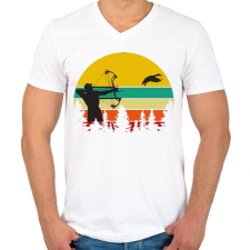 PRINTFASHION Íjász - Férfi V-nyakú póló - Fehér férfi póló