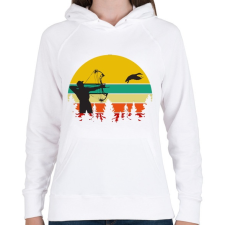 PRINTFASHION Íjász - Női kapucnis pulóver - Fehér női pulóver, kardigán