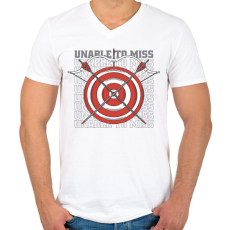 PRINTFASHION Íjászat - Férfi V-nyakú póló - Fehér