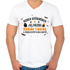 PRINTFASHION ijesztő a munkám - Férfi V-nyakú póló - Fehér férfi póló