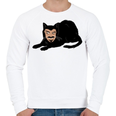 PRINTFASHION Ijesztő cica - Férfi pulóver - Fehér
