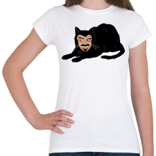 PRINTFASHION Ijesztő cica - Női póló - Fehér női póló