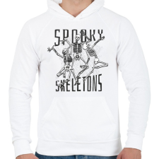 PRINTFASHION Ijesztő csontvázak - Férfi kapucnis pulóver - Fehér férfi pulóver, kardigán
