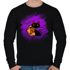 PRINTFASHION Ijesztő Halloween Cica - Férfi pulóver - Fekete férfi pulóver, kardigán
